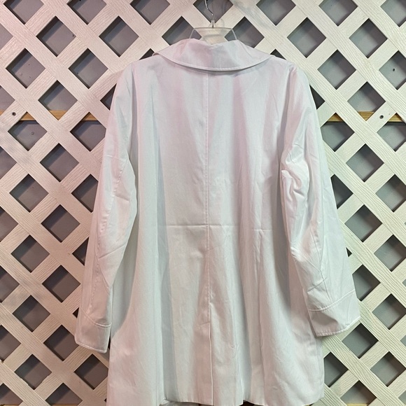 Dennis Basso Water Resistant Button Front Double-Collar Jacket White Large - Picture 2 of 7